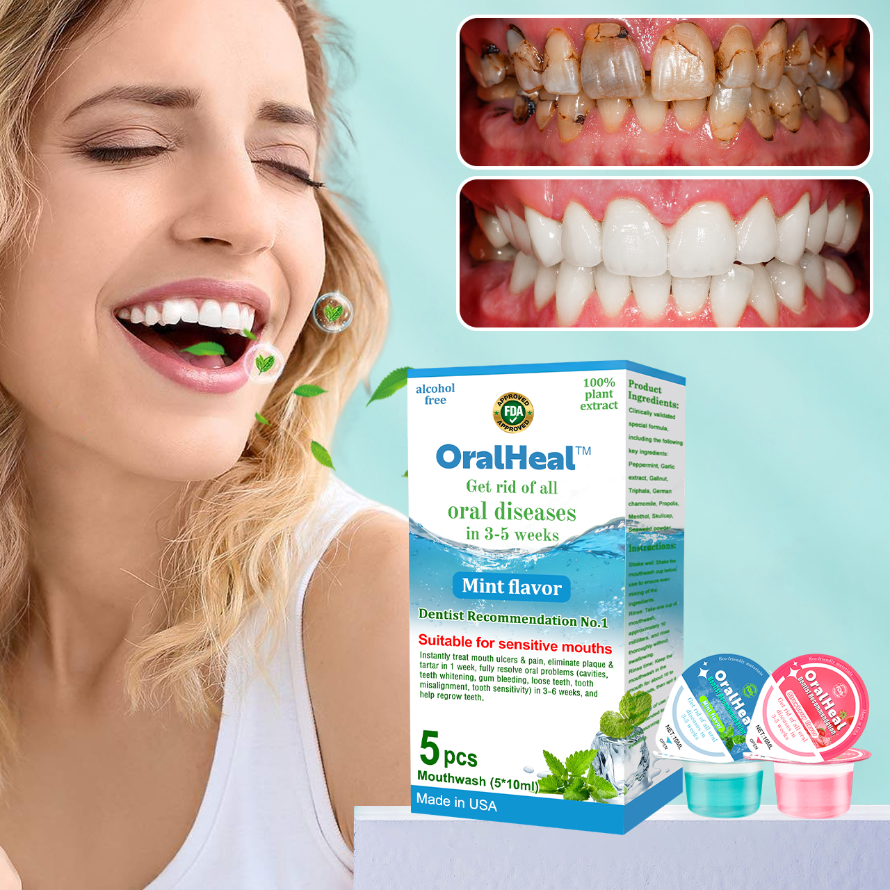 ✨✨OralHeal™ Jelly Cup Mouthwash Restoring teeth and mouth to health(Limited time discount Last 30 minutes )