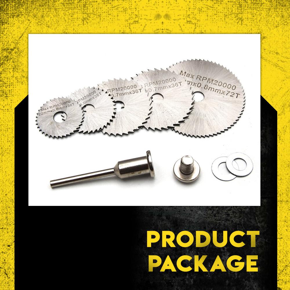 Disc Drill Blades and Mandrel (Set of 7) Home DazzyCandy