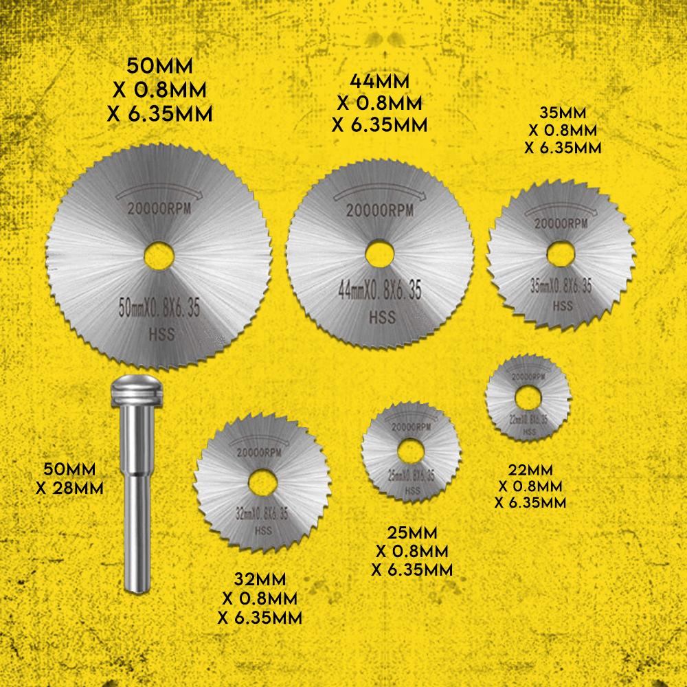 Disc Drill Blades and Mandrel (Set of 7) Home DazzyCandy