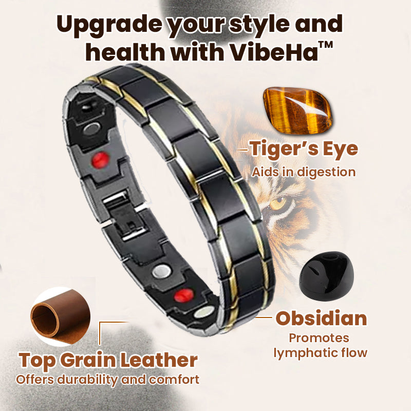 VibeHa™ Magnetic Therapy Top Grain Leather Slimming Bracelet