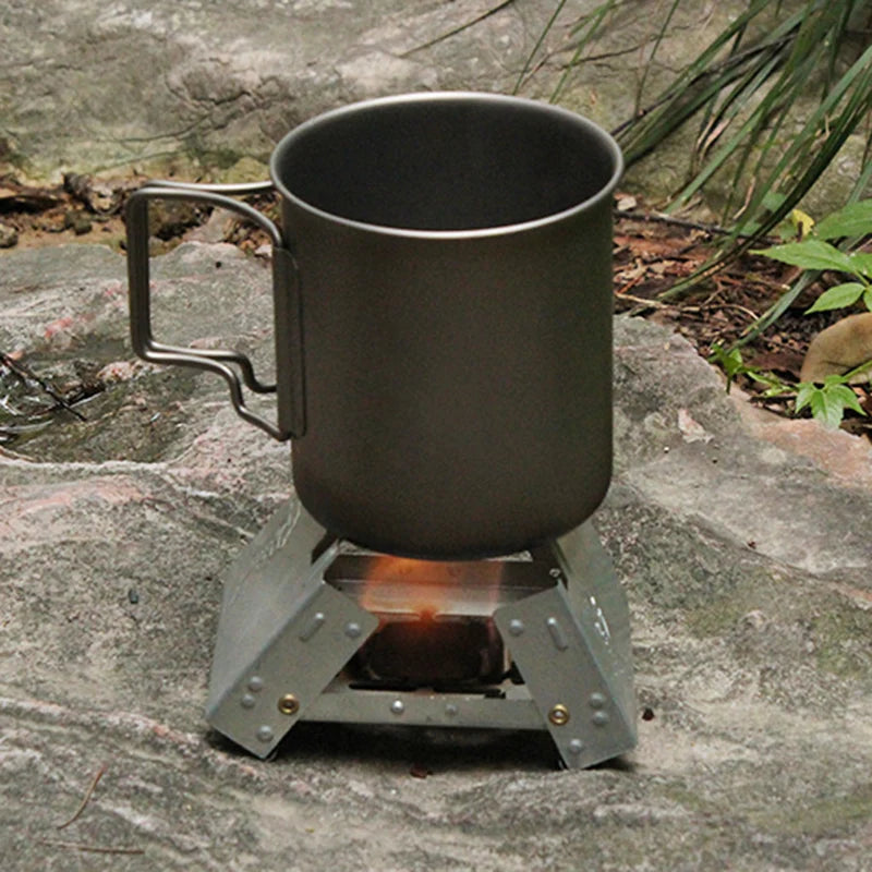 Stainless steel folding alcohol stove