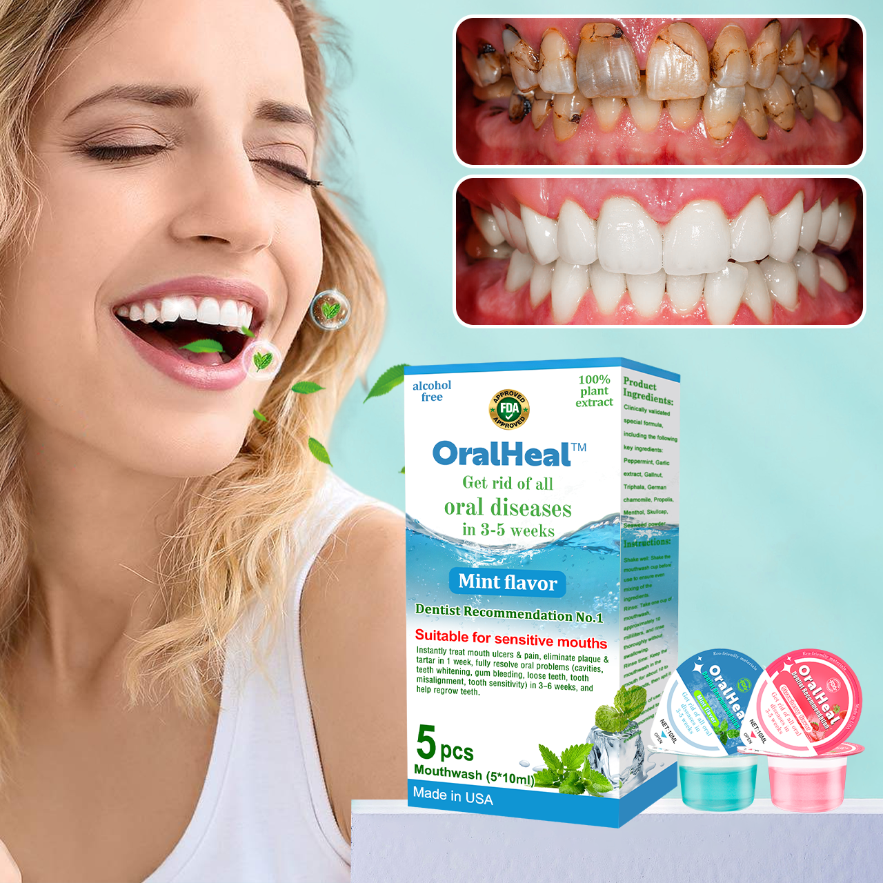 ✨✨OralHeal™ Jelly Cup Mouthwash Restoring teeth and mouth to health（Limited time discount Last 30 minutes ）